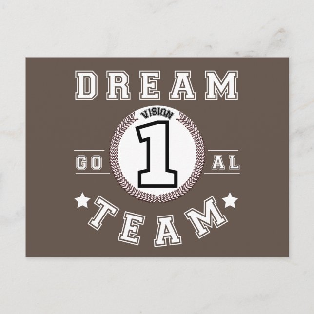 Carte Postale Dream Team One Vision One Goad Teamwork Office (Devant)
