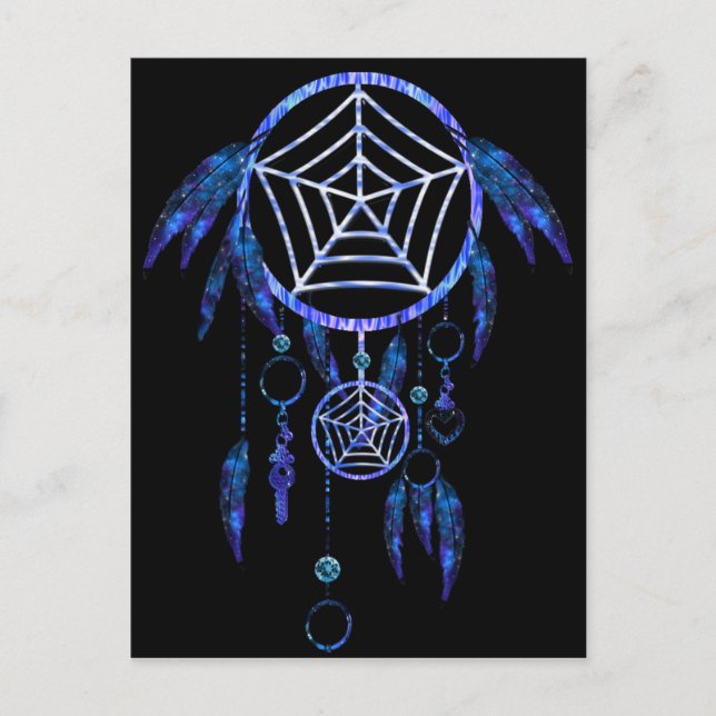 Carte Postale Dreamcatcher bleu lumineux (Devant)