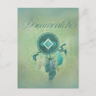 Carte Postale Dreamcatcher sur un Arrière - plan vert