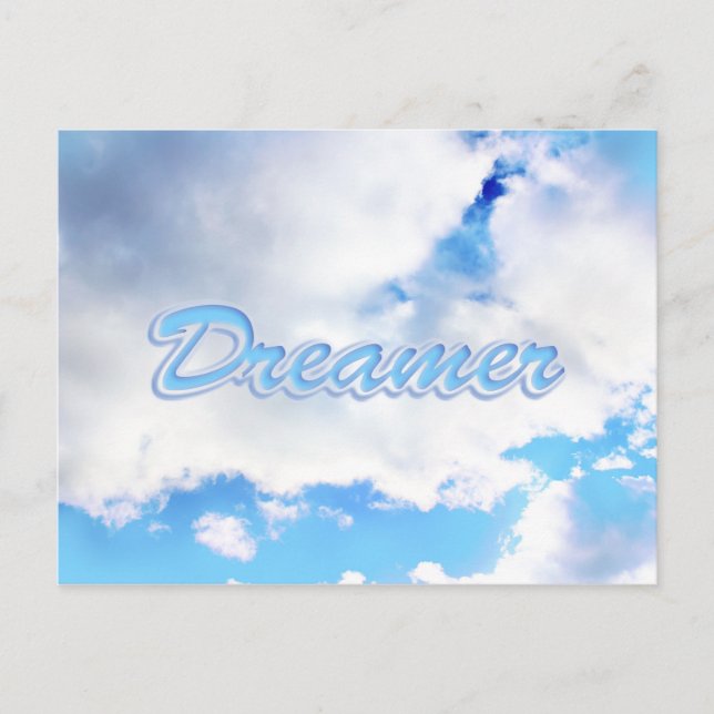 Carte Postale Dreamer Puffy nuages blancs et ciel bleu (Devant)