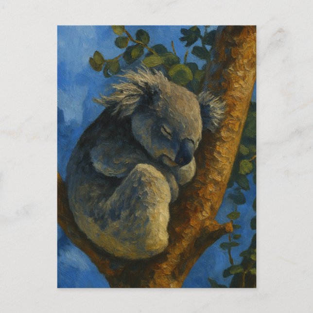 Carte Postale Dreaming in the Eucalyptus - Sleeping Koala Art (Devant)