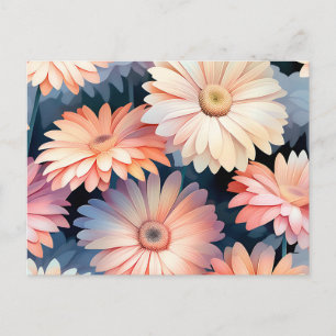 Carte Postale Dreamy aquarelle Gerbera Daisies Floral