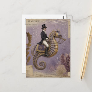 Carte Postale Dressage sur un hippocampe