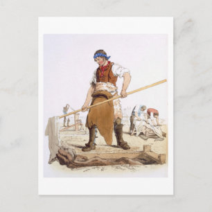 Carte Postale Dresser en cuir, du 'Costume de Grande-Bretagne' p