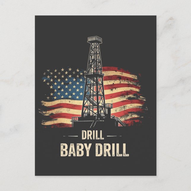 Carte Postale Drill Baby Drill American Trump Energy Economy (Devant)