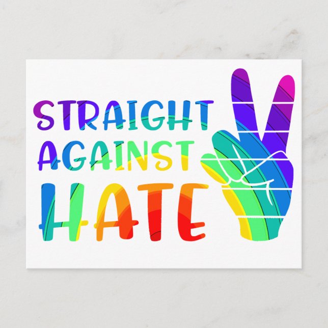 Carte Postale Droit contre la haine - LGBTQ+ Ally Pride (Devant)