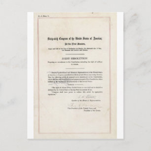 Carte Postale Droit de vote des femmes - 19e amendement