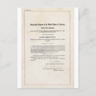 Carte Postale Droit de vote des femmes - 19e amendement