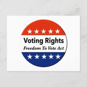 Carte Postale Droit de vote Loi sur la liberté de vote