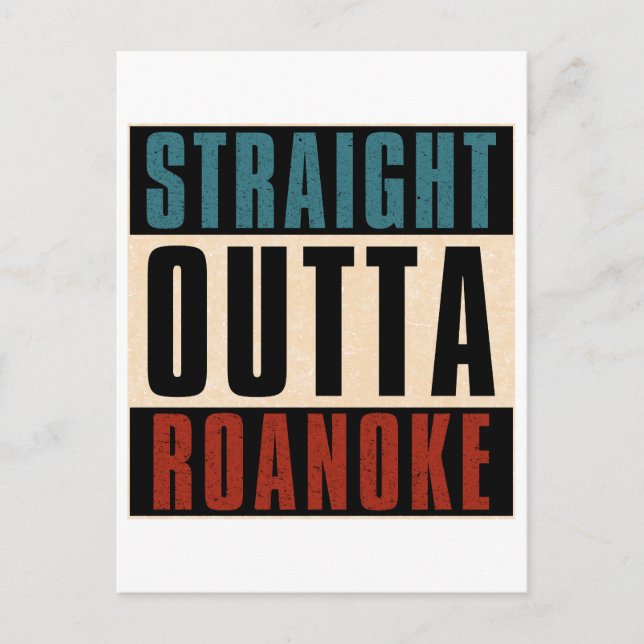Carte Postale Droit devant Roanoke Virginia VA (Devant)