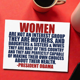 Carte Postale Droits des femmes Citation d'Obama