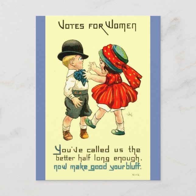 Carte postale Droits des femmes Cute Suffragette,  (Devant)