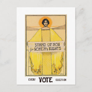 Carte postale Droits des femmes - Vote d'art vinta