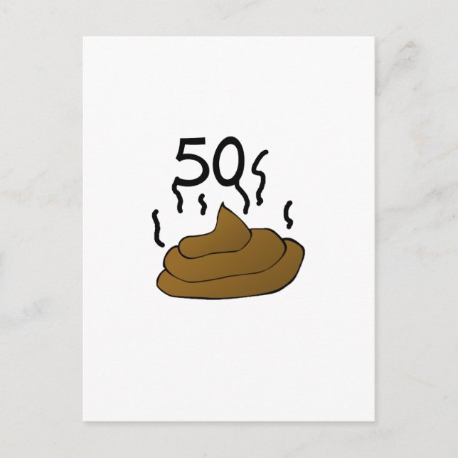 Carte Postale Drôle, "50 puants" 50e anniversaire design (Devant)