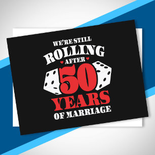 Carte Postale Drôle 50e Anniversaire de Mariage Couple Marié dep