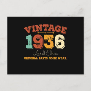 Carte Postale Drôle 89 Ans Vieil 1936 Cadeau Anniversaire 89 Ans