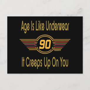 Carte Postale Drôle 90e anniversaire Cadeaux. L'âge est comme le