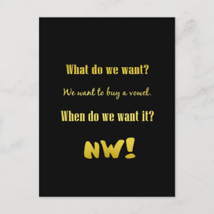 Carte Postale Drôle Acheter une voyelle — Maintenant !