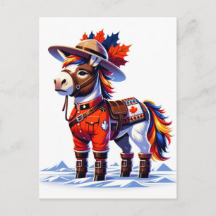 Carte Postale Drôle âne Canada à thème âne