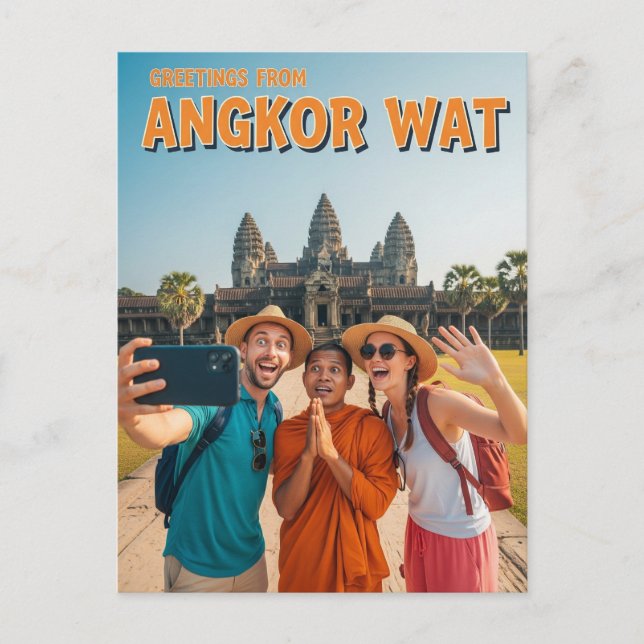 Carte Postale Drôle Angkor Vat Cambodge (Devant)