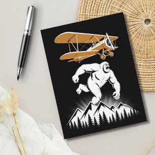 Carte Postale Drôle Anniversaire Bigfoot Avion Vintage Personnal