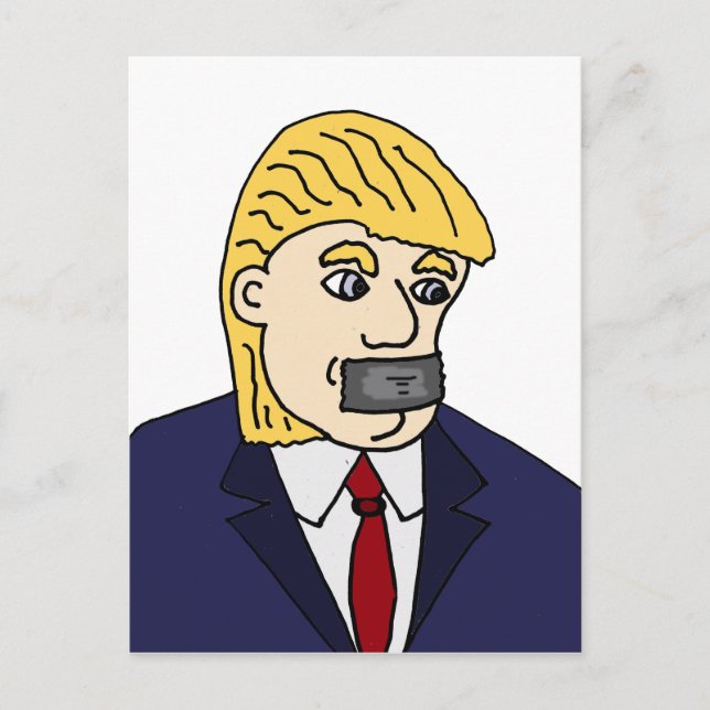 Carte Postale Drôle anti Donald Trump caricature politique (Devant)