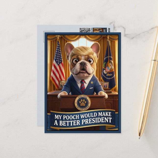 Carte Postale Drôle anti-Trump (Devant/Arrière en situation)