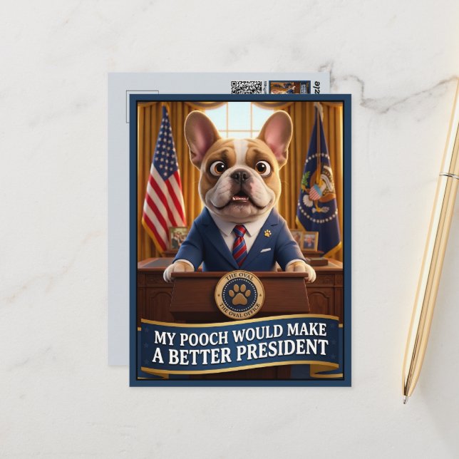 Carte Postale Drôle anti-Trump (Devant/Arrière en situation)