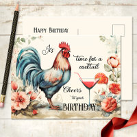Drôle Aquarelle Cocktail Cocktail Anniversaire