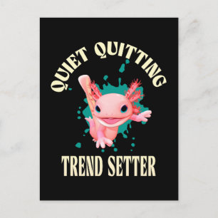 Carte Postale Drôle Axolotl Rose Paramètre de Tendance d'Abandon