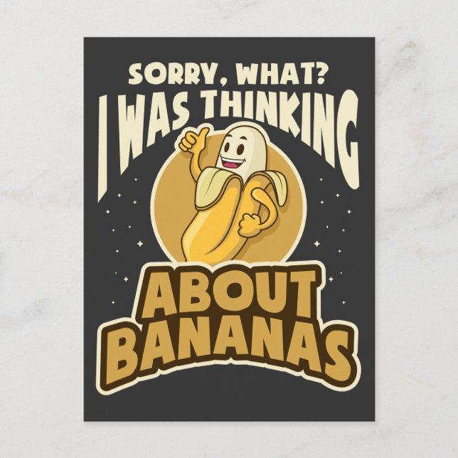 Carte Postale Drôle Banane Citation Fruit Vegan Humour végétarie (Devant)