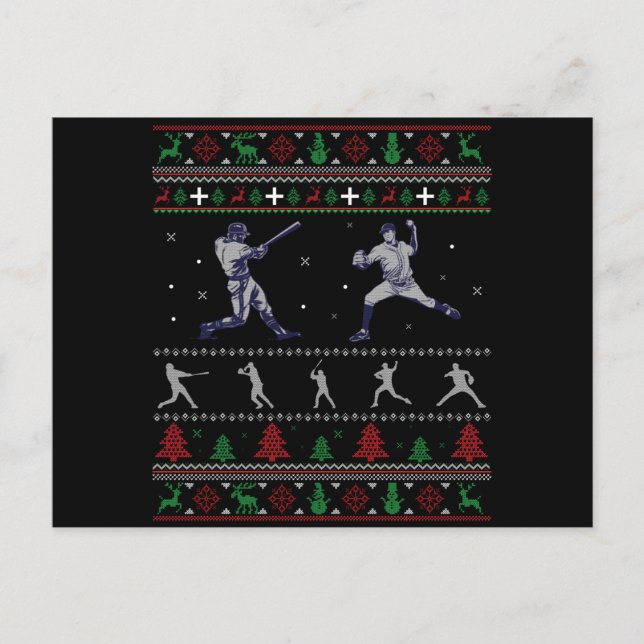 Carte Postale Drôle Basketball américain laide Sweater Noël (Devant)
