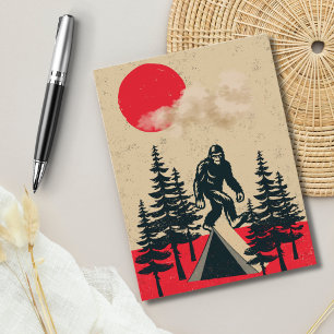 Carte Postale Drôle Bigfoot Anniversaire Vintage Camping Lune Fo