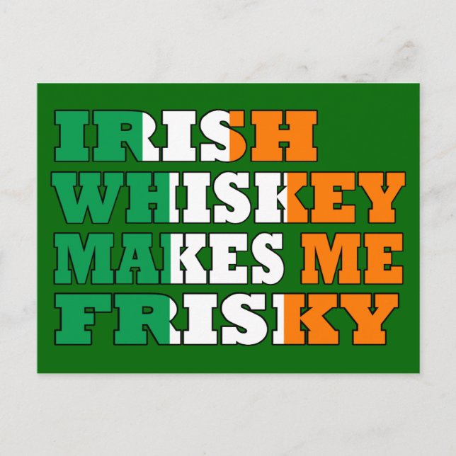 Carte Postale Drôle boisson irlandaise disant (Devant)