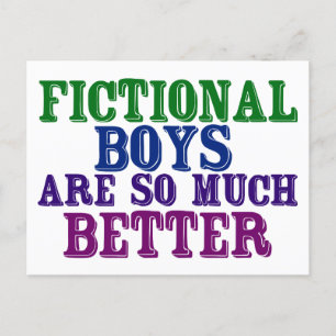 Carte Postale Drôle Bookworm Fictional Boys Sont Tant Mieux