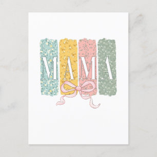 Carte Postale Drôle Bow Coquette Mama Fleurs Fête des Mères