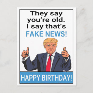 Carte Postale Drôle cadeau d'anniversaire Trump