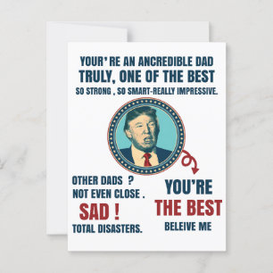 Carte Postale Drôle cadeau de fête des pères trump