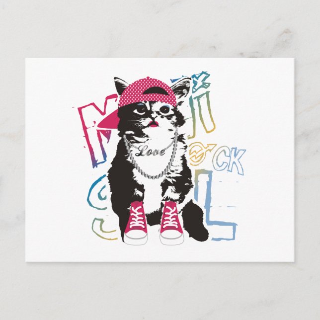 Carte Postale Drôle cadeau pour enfants de chat (Devant)