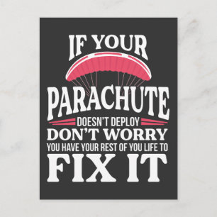 Carte Postale Drôle cadeau Skydiving Hilarious Skydiver Parachut