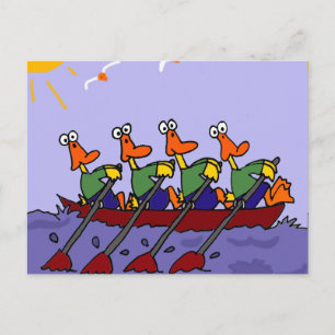 Carte Postale Drôle Canards dans un dessin de ligne