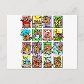 Carte Postale Drôle Caricatures de la journée de la marmotte