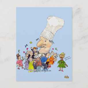 Carte Postale Drôle Cartoon Chef Français