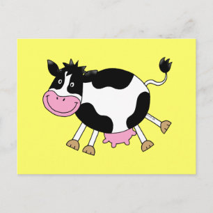 Carte Postale Drôle Cartoon Cow Postcard Design