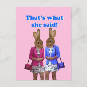 Carte Postale Drôle, c'est ce qu'elle a dit le texte