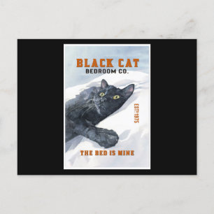 Carte Postale Drôle Chambre Chat Noir Le Lit Est Mon Amoureux de