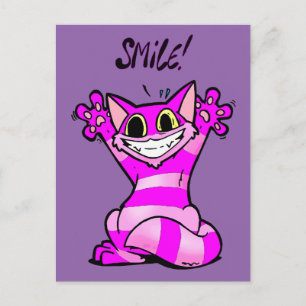 Carte Postale Drôle chat de dessin animé, sourire