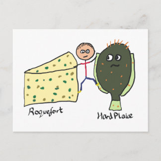 Carte Postale Drôle Cheese Rock et Hard Place Joke