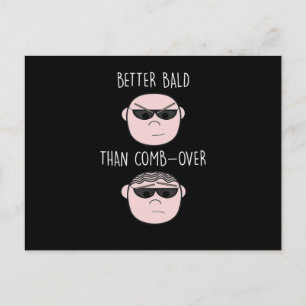 Carte Postale Drôle Cheveux Baldy Bald Guy Tête de peau Hommes H