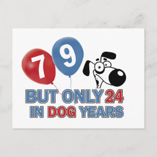Carte Postale Drôle chien années 79 ans designs